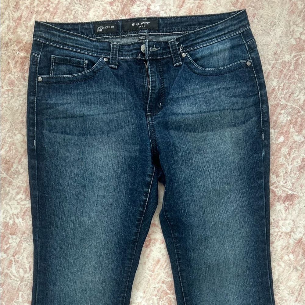 Nine West Dark Blue Straight Leg Jeans